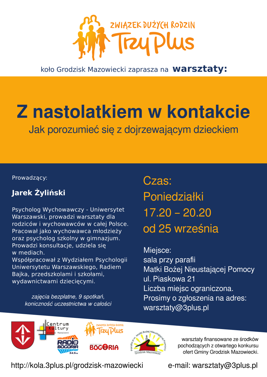 plakat z nastolatkiem w kontakcie