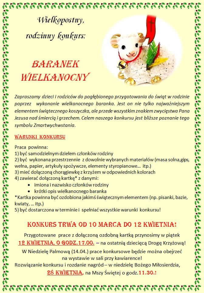 konkurs wielkopostny
