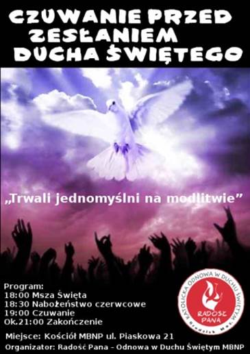 czuwanie zeslanie ducha swietego